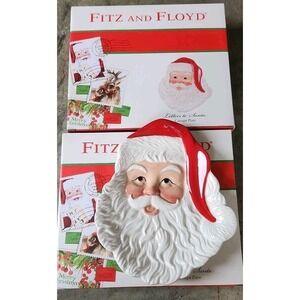 Fitz & Floyd Santa Plate "Letters to Santa" Cookie Dish Holiday Serving Plate